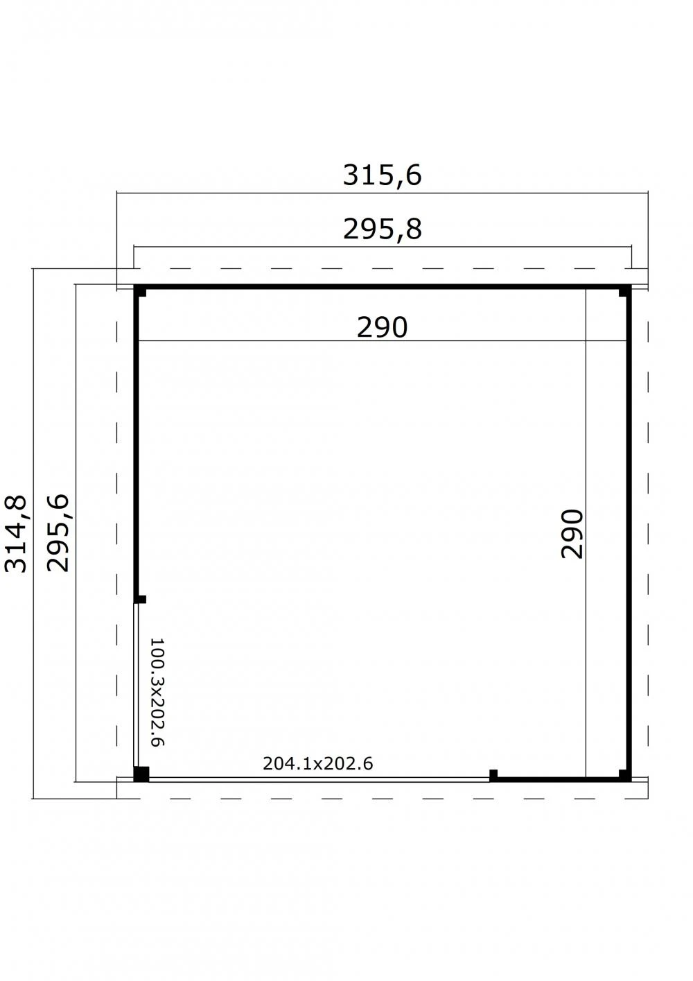 Outdoor Life Tuinhuis Julia 295 x 295 cm Carbon Grey - Afbeelding 3